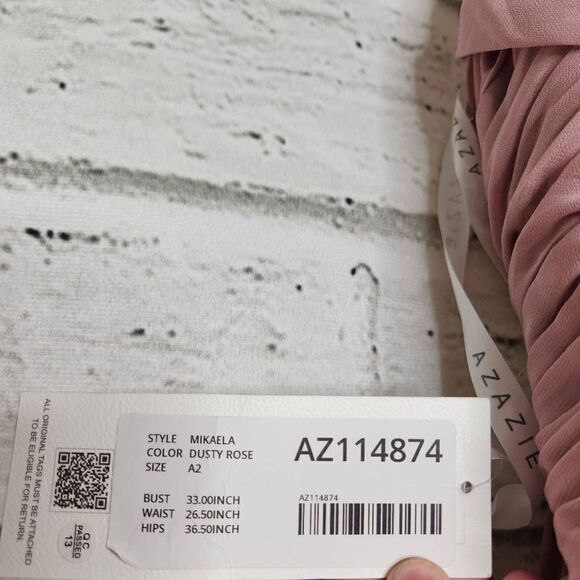 Azazie Mikaela Sleeveless Bridesmaid Dress Dusty Rose Size A2 - Picture 12 of 12